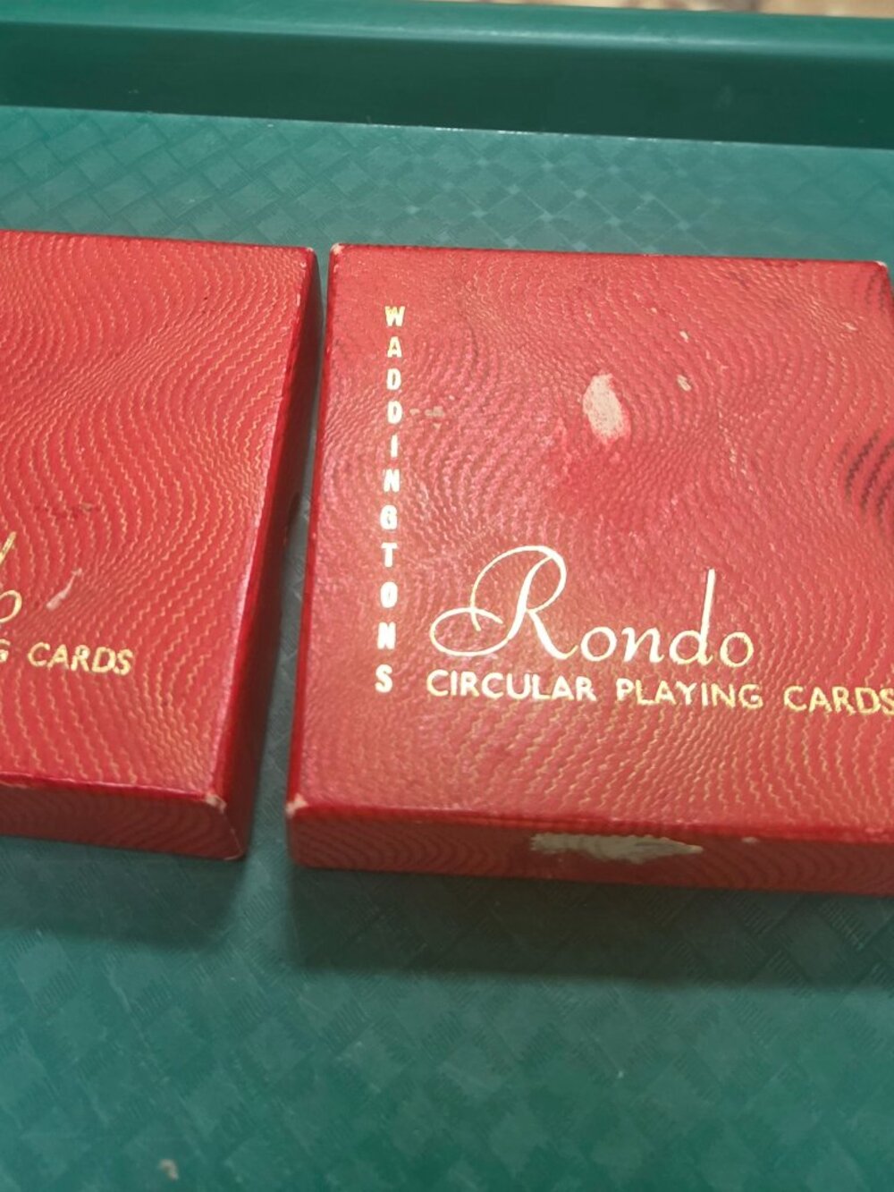 vintage rondo circular playing cards mid century  two decks great condition